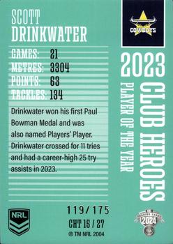 2024 NRL Traders Titanium - Club Heroes Teal #CHT15 Scott Drinkwater Back